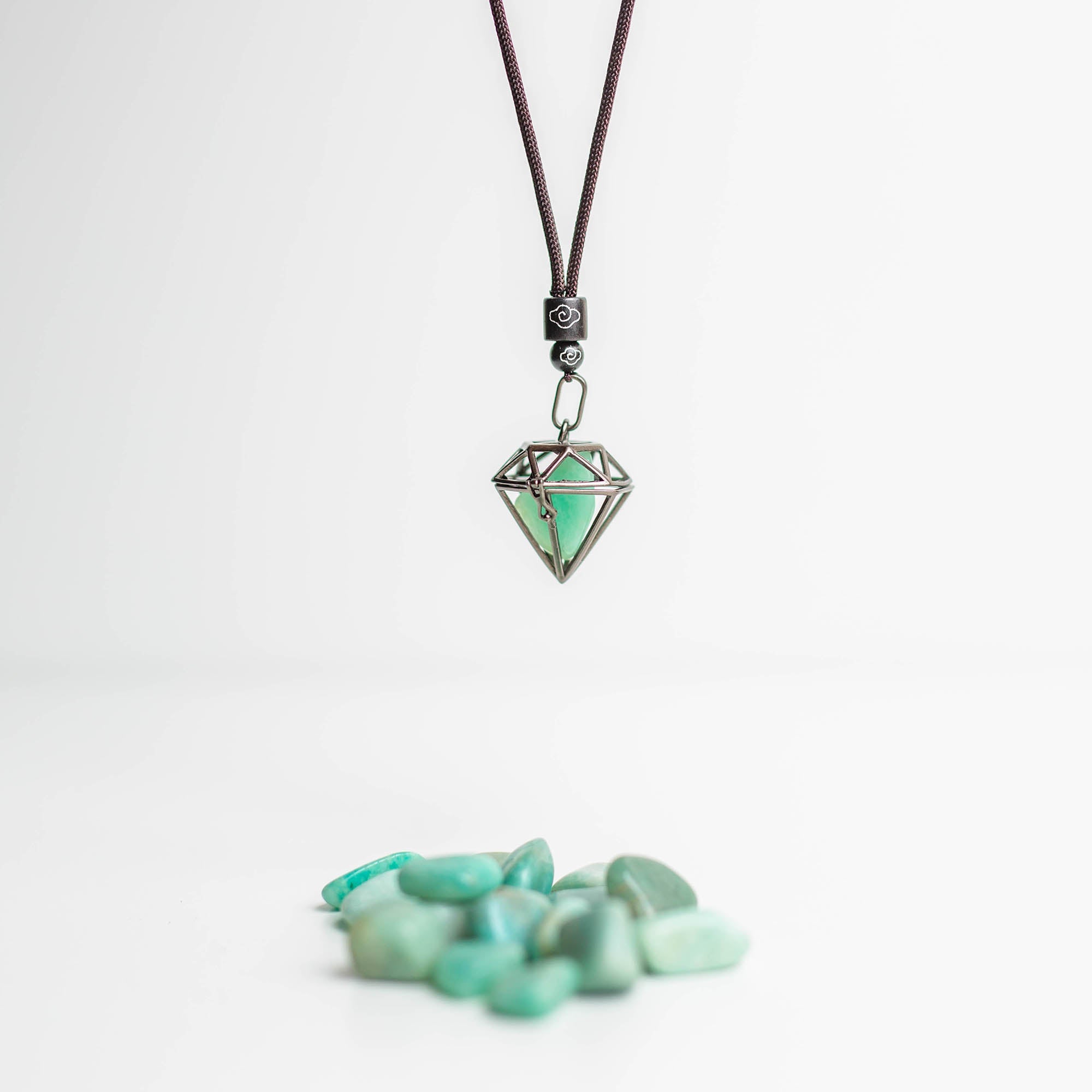 Bronze/Black Crystal Cage Necklace - Divine Drops