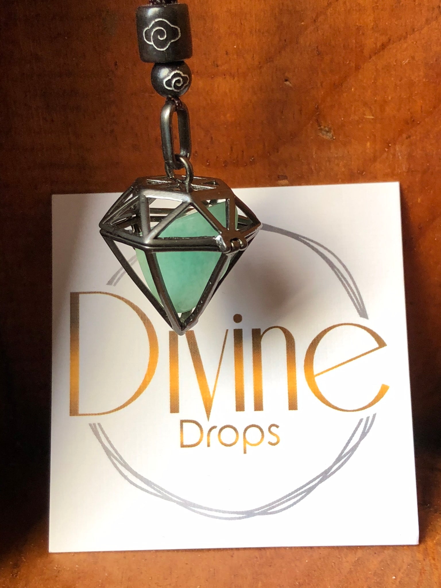Bronze/Black Crystal Cage Necklace - Divine Drops
