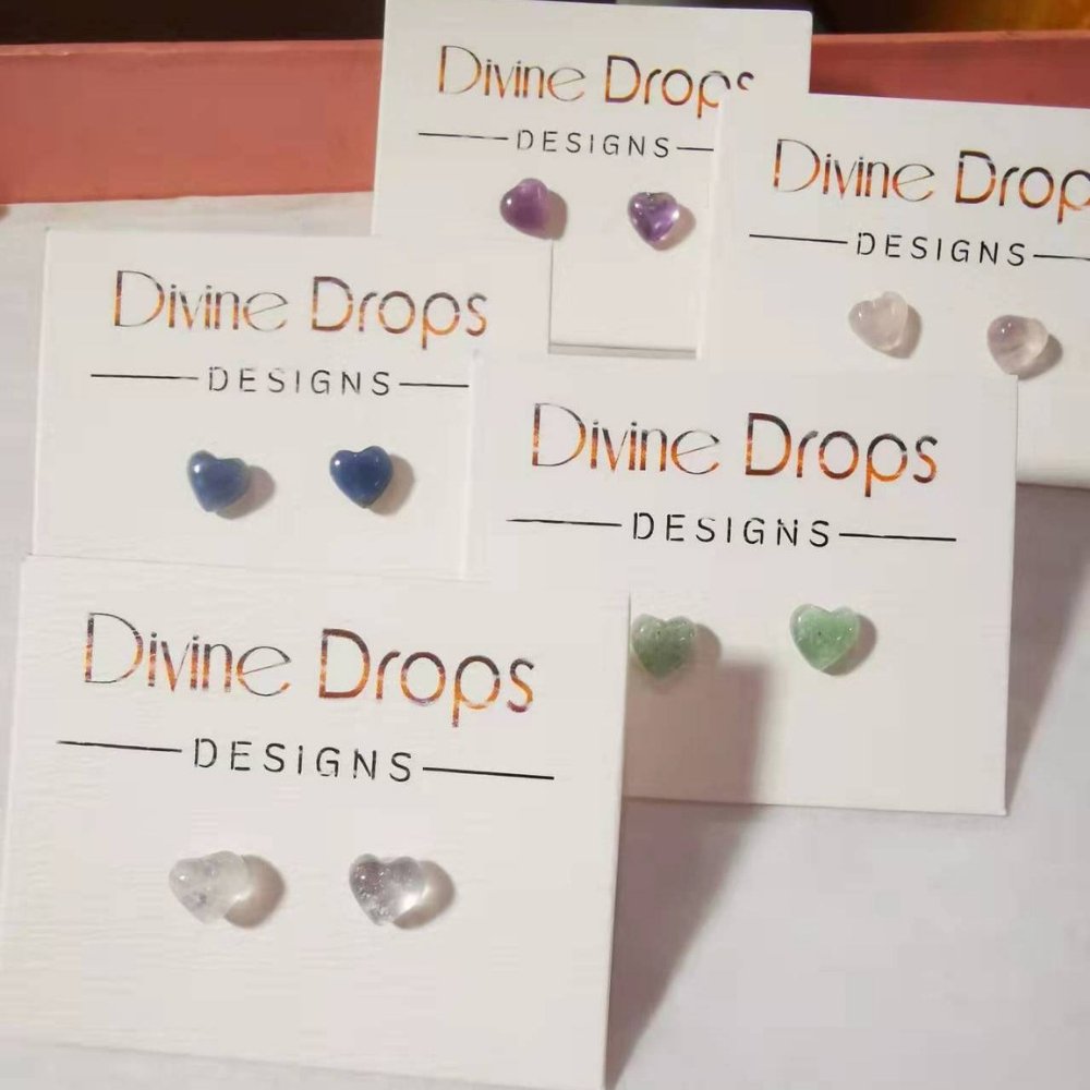 Divine Drops Tiny Heart Studs - Divine Drops