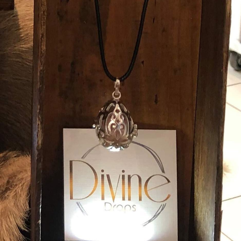 Sterling Silver Necklace with Crystal Cage - Divine Drops