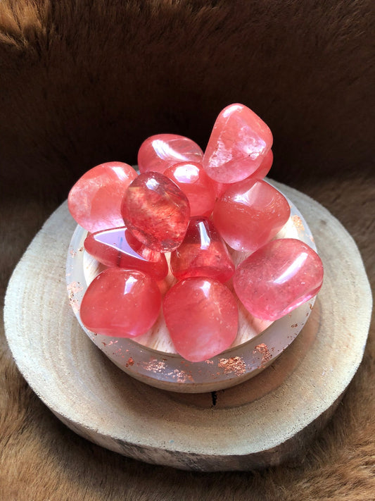 Strawberry/Cherry Quartz Crystal - Divine Drops